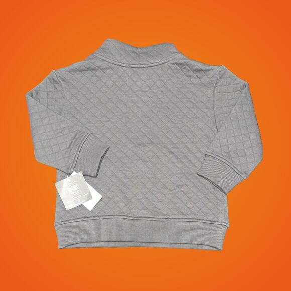 Boys Toddler Quilted Gray Pull Over with Front Pockets Size 2-T - Picture 2 of 8